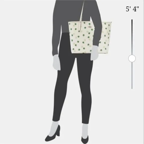 NWT Coach Leather City Tote With Apple Print - Picture 3 of 7